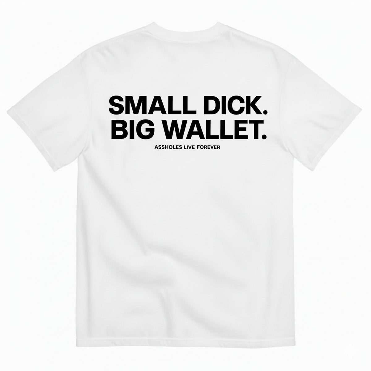 SMALL DICK. BIG WALLET T-SHIRT (BACK PRINT)