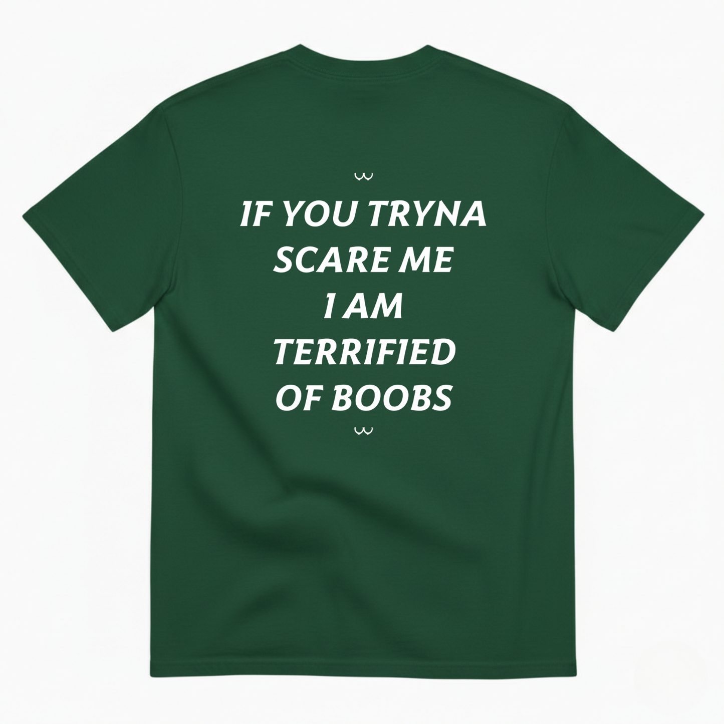 IF YOU TRYNA SCARE ME I AM TERRIFIED OF BOOBS T- SHIRT