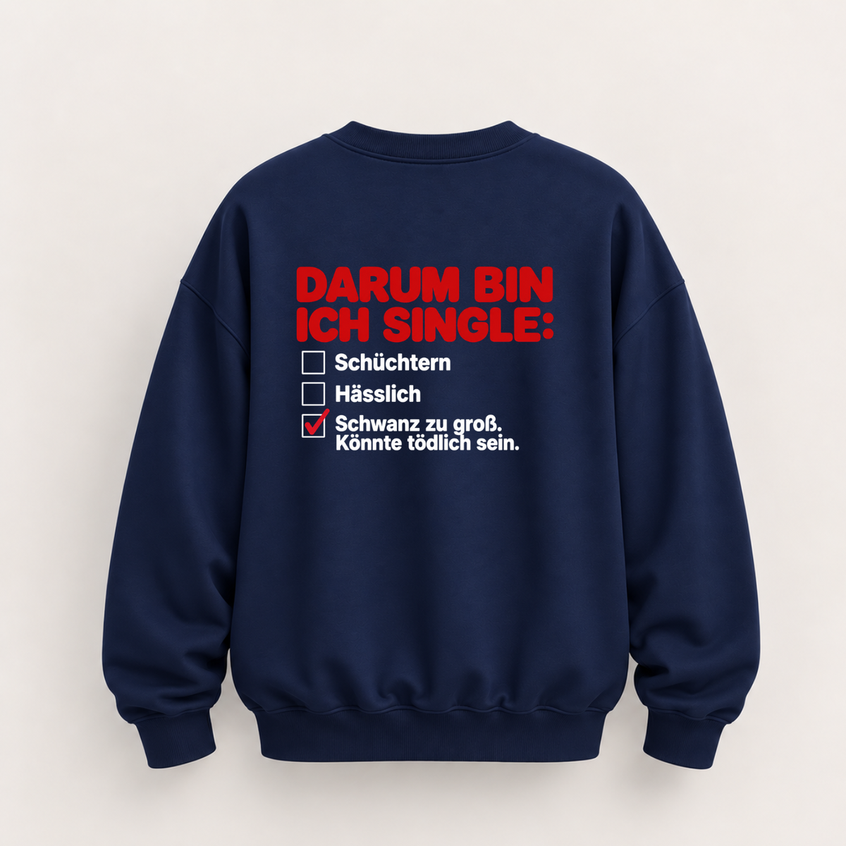 DARUM BIN ICH SINGLE SWEATSHIRT (BACK PRINT)