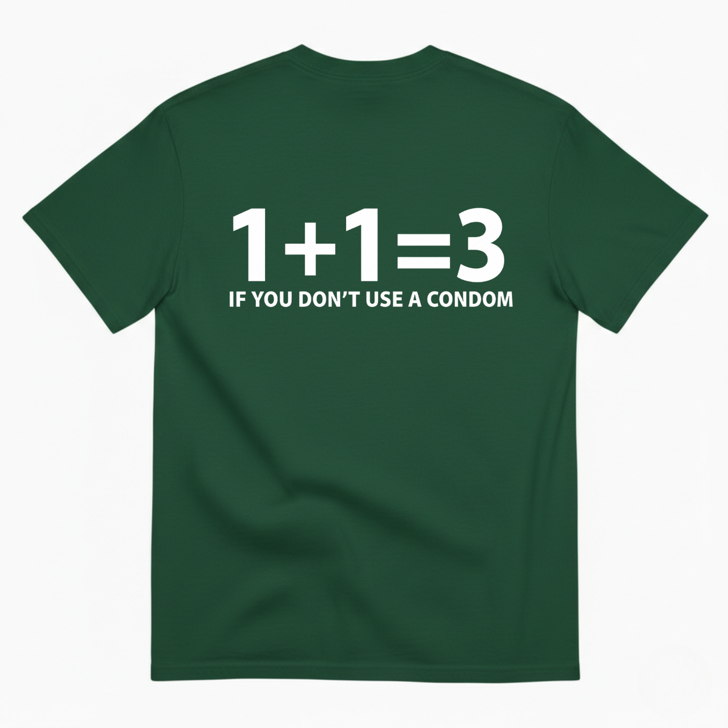 1+1=3 IF YOU DON’T USE A CONDOM T-SHIRT (BACK PRINT)