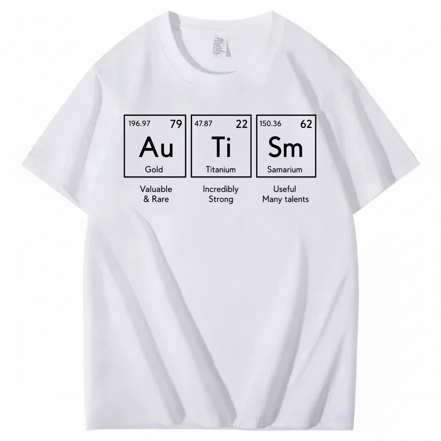 AUTISM PERIODIC TABLE T-SHIRT (FRONT PRINT)