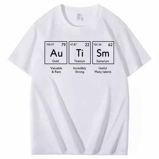 AUTISM PERIODIC TABLE T-SHIRT (FRONT PRINT)