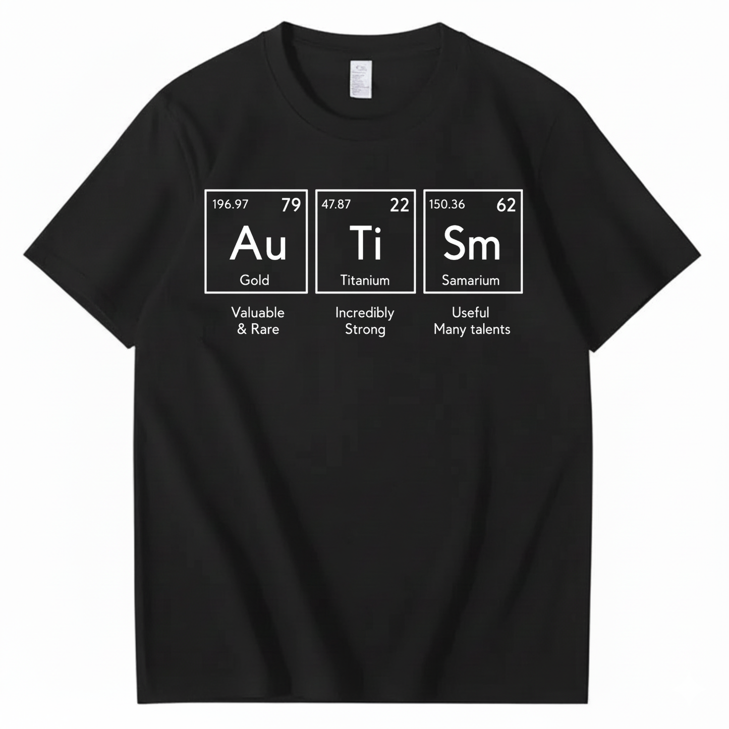 AUTISM PERIODIC TABLE T-SHIRT (FRONT PRINT)