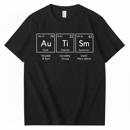 AUTISM PERIODIC TABLE T-SHIRT (FRONT PRINT)