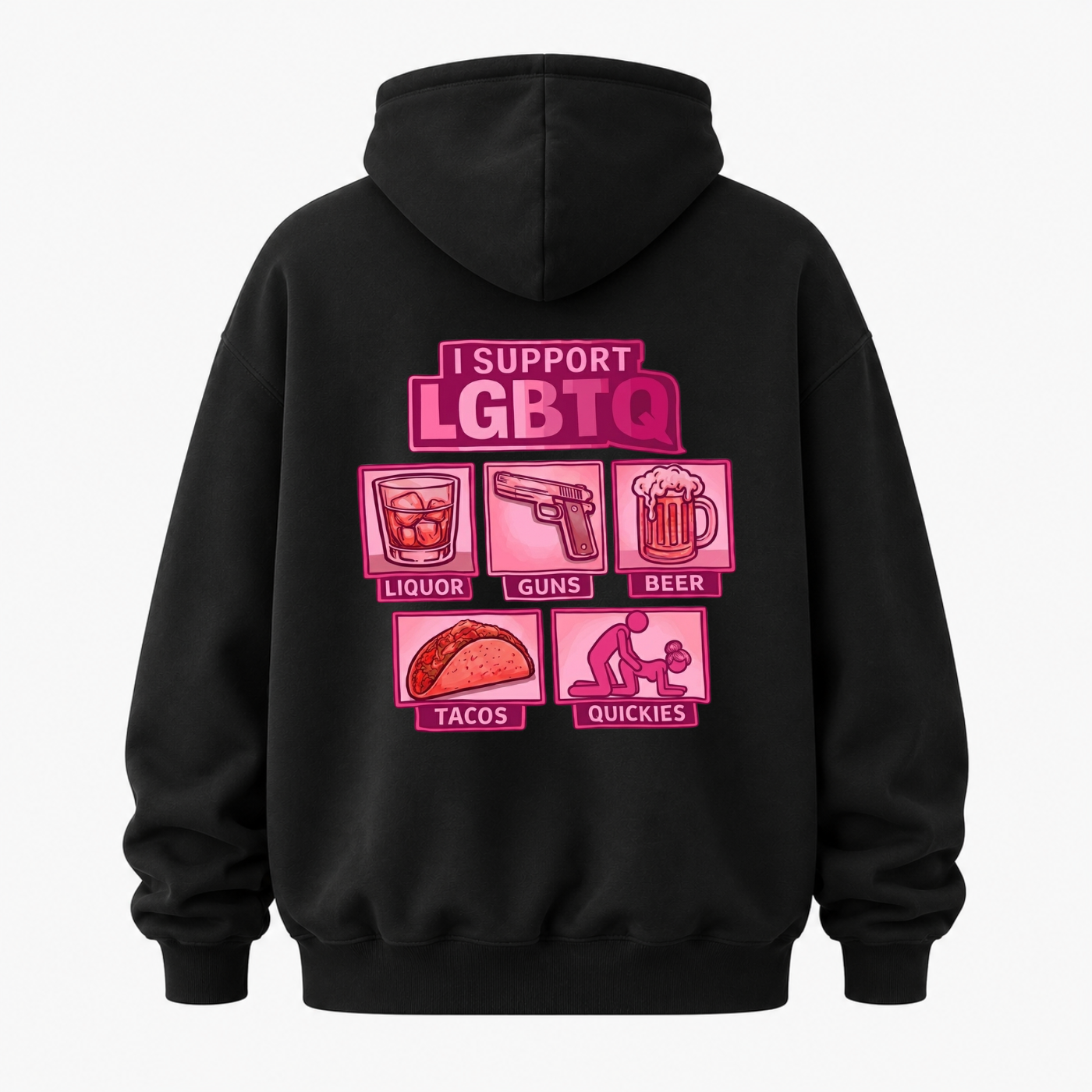 I SUPPORT LGBTQ HOODIE (BACK PRINT)