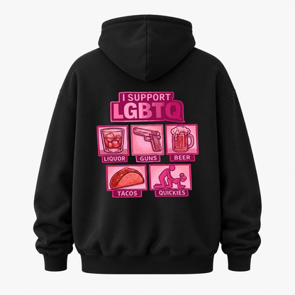I SUPPORT LGBTQ HOODIE (BACK PRINT)