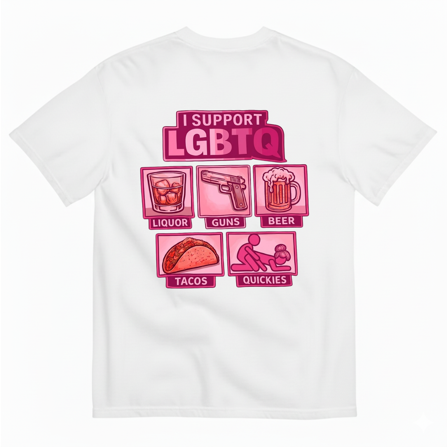 I SUPPORT LGBTQ T- SHIRT (BACK PRINT)