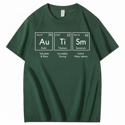 AUTISM PERIODIC TABLE T-SHIRT (FRONT PRINT)