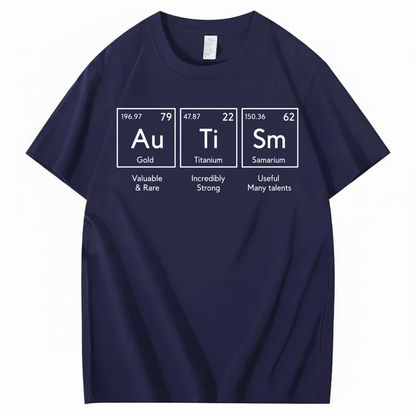 AUTISM PERIODIC TABLE T-SHIRT (FRONT PRINT)