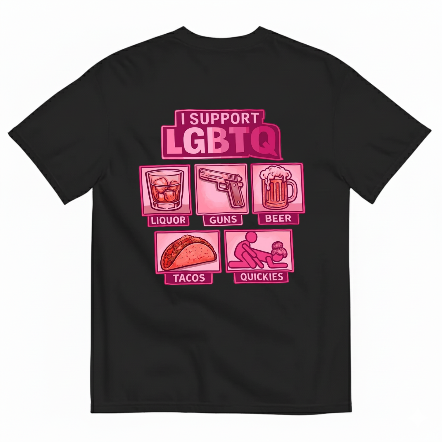 I SUPPORT LGBTQ T- SHIRT (BACK PRINT)