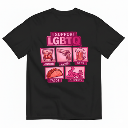 I SUPPORT LGBTQ T- SHIRT (BACK PRINT)