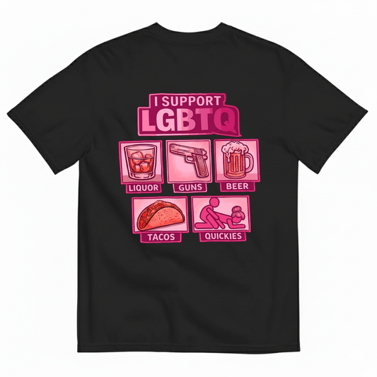 I SUPPORT LGBTQ T- SHIRT (BACK PRINT)