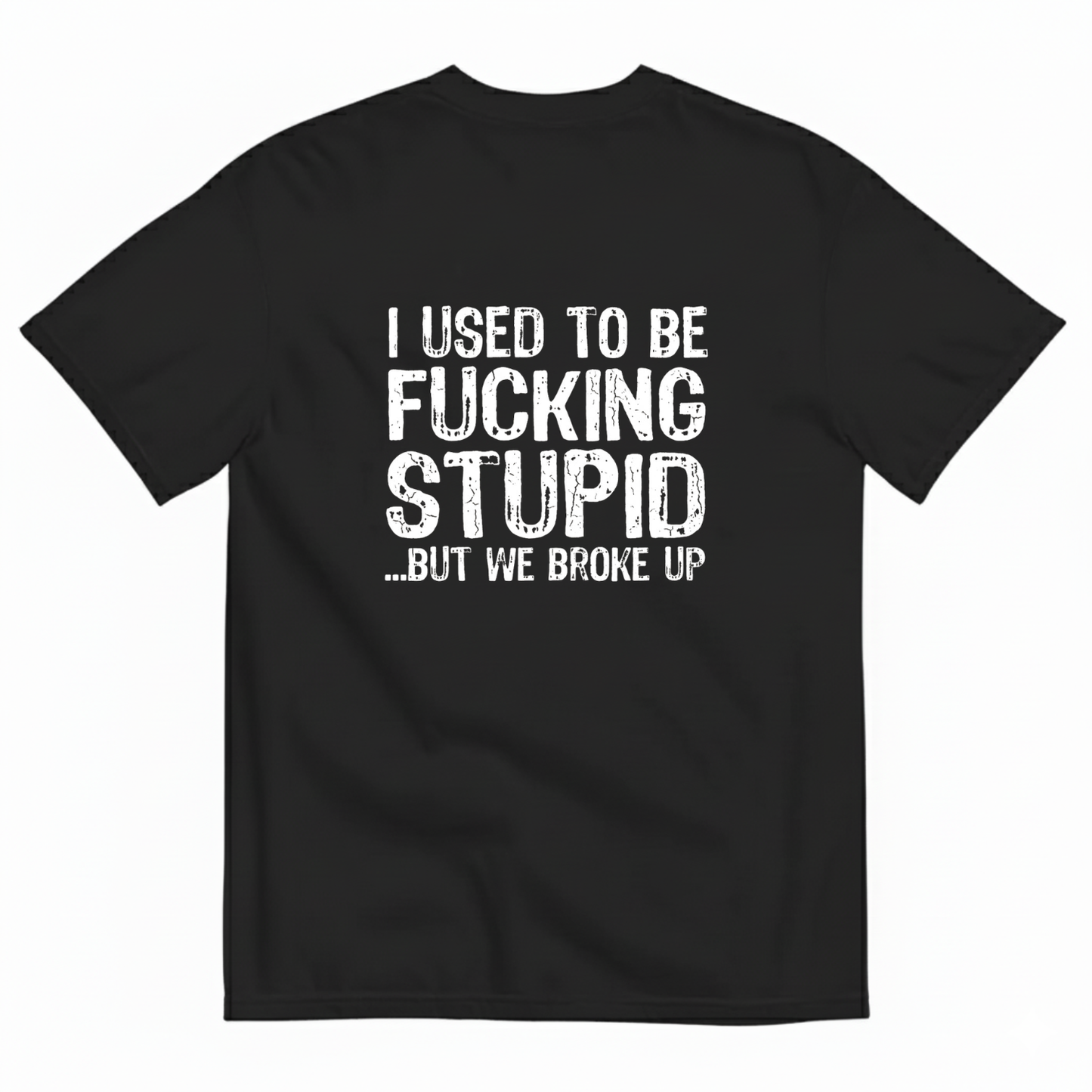 I USED TO BE FUCKING STUPID... BUT WE BROKE UP T - SHIRT (BACK PRINT)