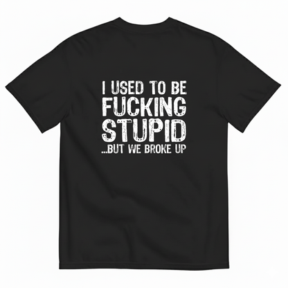 I USED TO BE FUCKING STUPID... BUT WE BROKE UP T - SHIRT (BACK PRINT)