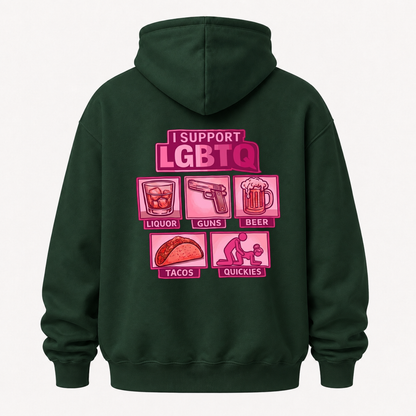 I SUPPORT LGBTQ HOODIE (BACK PRINT)
