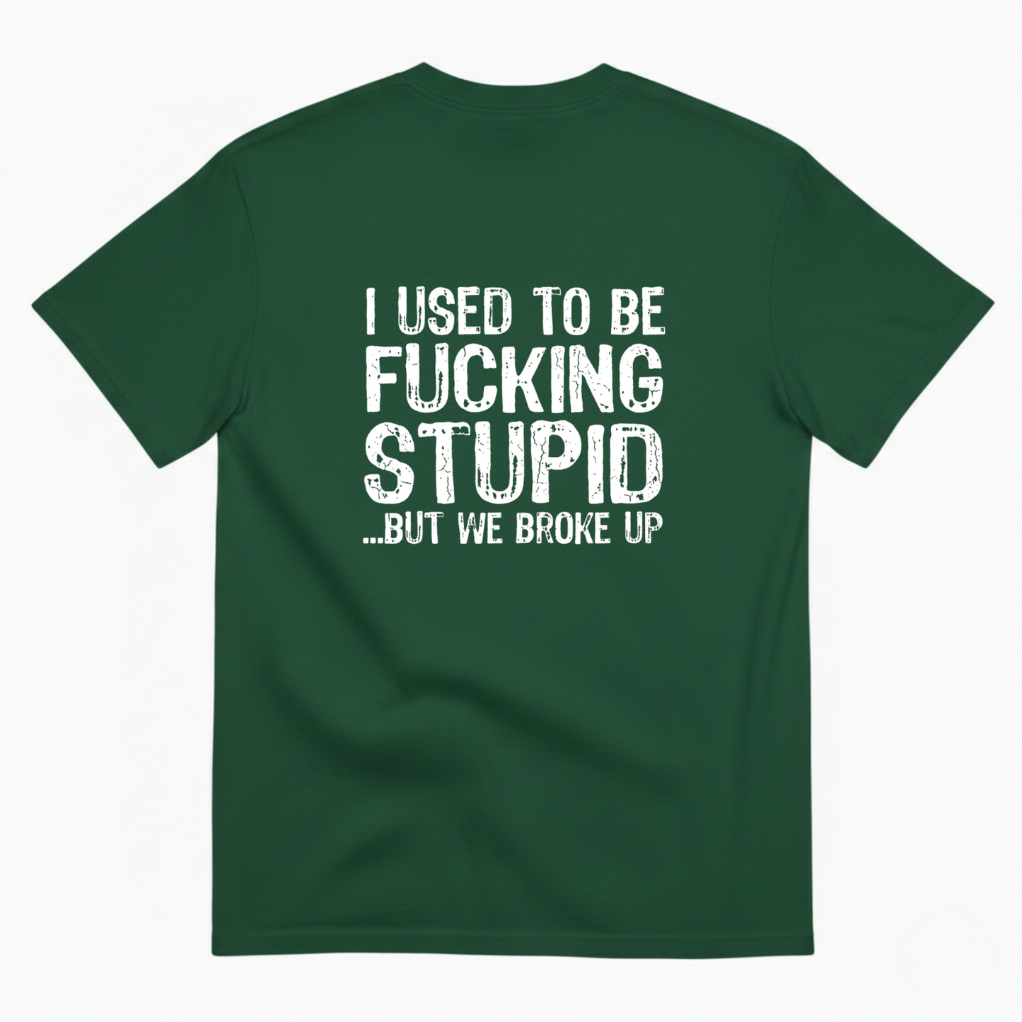 I USED TO BE FUCKING STUPID... BUT WE BROKE UP T - SHIRT (BACK PRINT)
