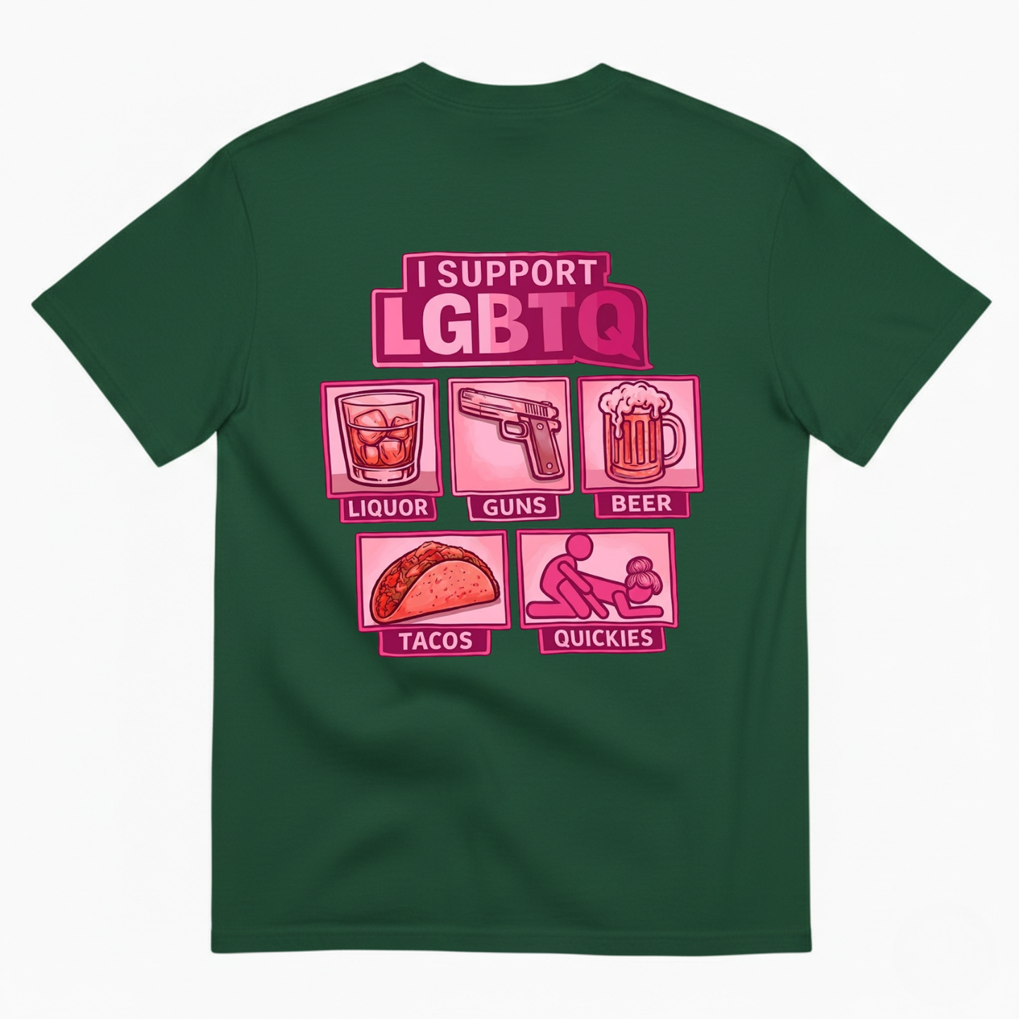 I SUPPORT LGBTQ T- SHIRT (BACK PRINT)