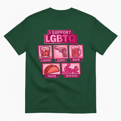I SUPPORT LGBTQ T- SHIRT (BACK PRINT)