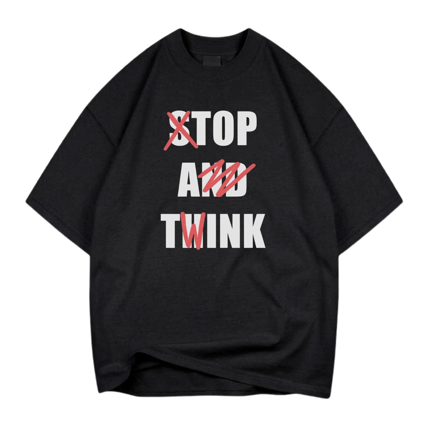 FUNNY SHIRT " STOP AND THINK T- SHIRT (FRONT PRINT)