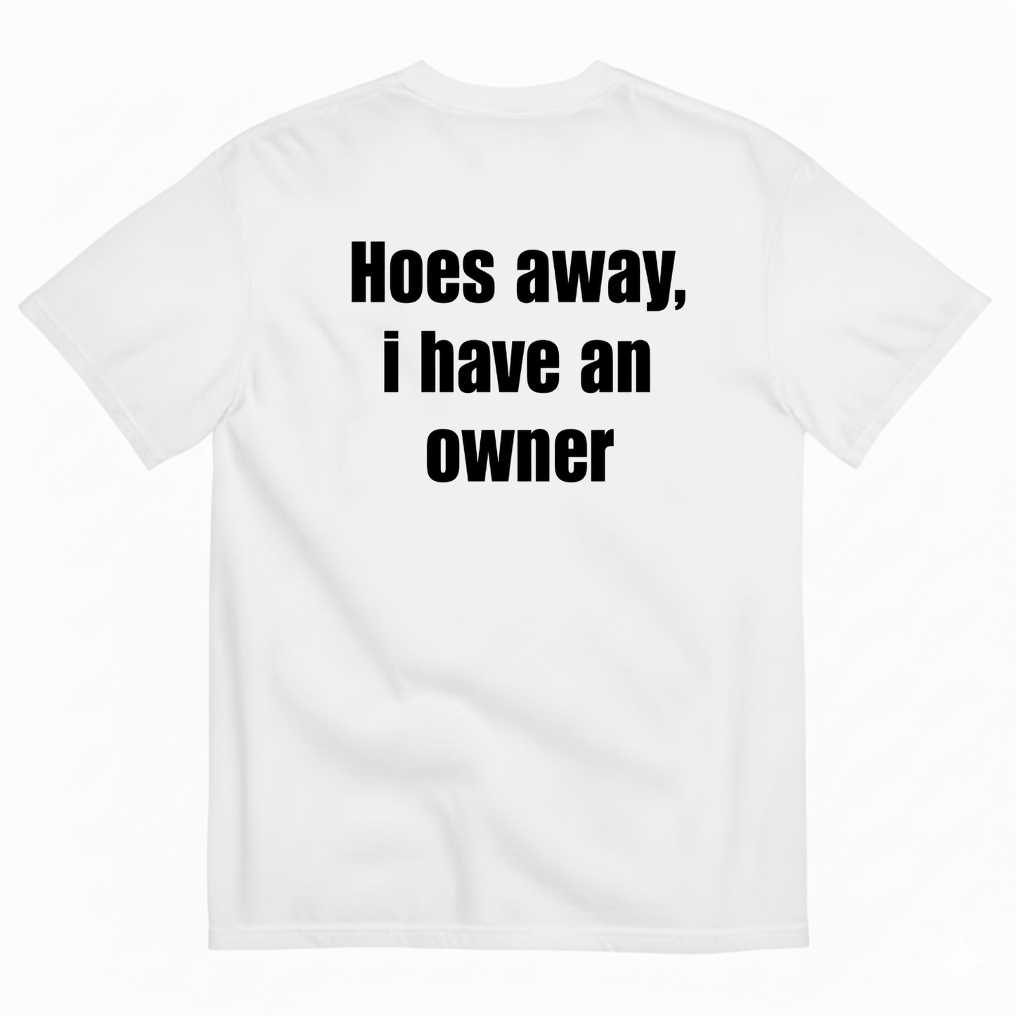 HOES AWAY I HAVE AN OWNER T-SHIRT (BACK PRINT)