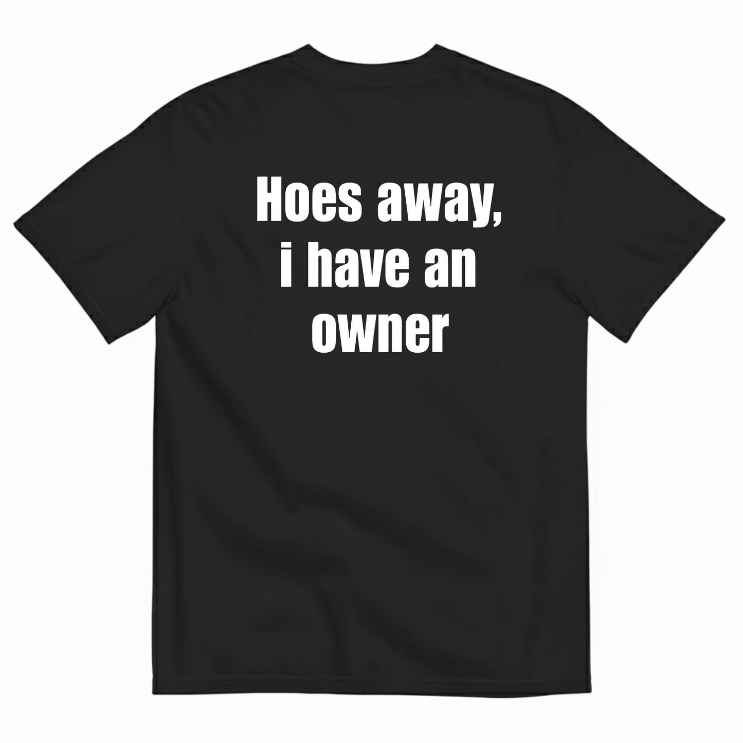 HOES AWAY I HAVE AN OWNER T-SHIRT (BACK PRINT)
