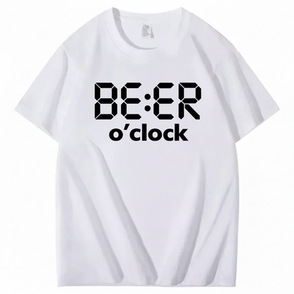BEER O’CLOCK T-SHIRT (FRONT PRINT)