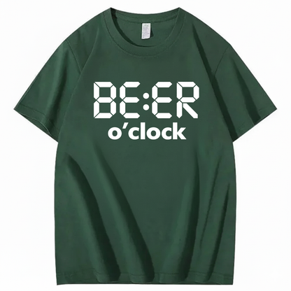 BEER O’CLOCK T-SHIRT (FRONT PRINT)