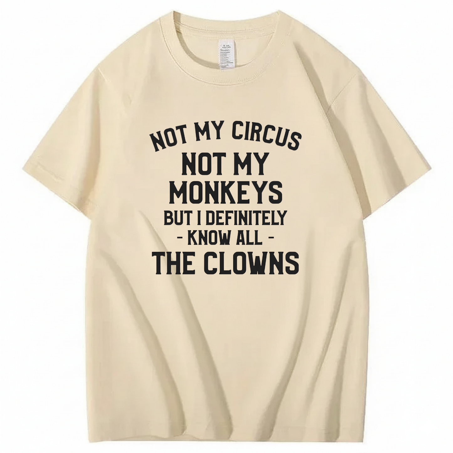 Not My Circus Not My Monkeys But I Definitely Know Nanny T-Shirt (Front Print)