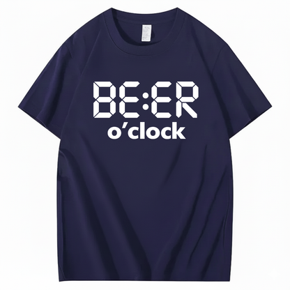 BEER O’CLOCK T-SHIRT (FRONT PRINT)