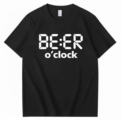 BEER O’CLOCK T-SHIRT (FRONT PRINT)