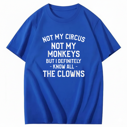 Not My Circus Not My Monkeys But I Definitely Know Nanny T-Shirt (Front Print)