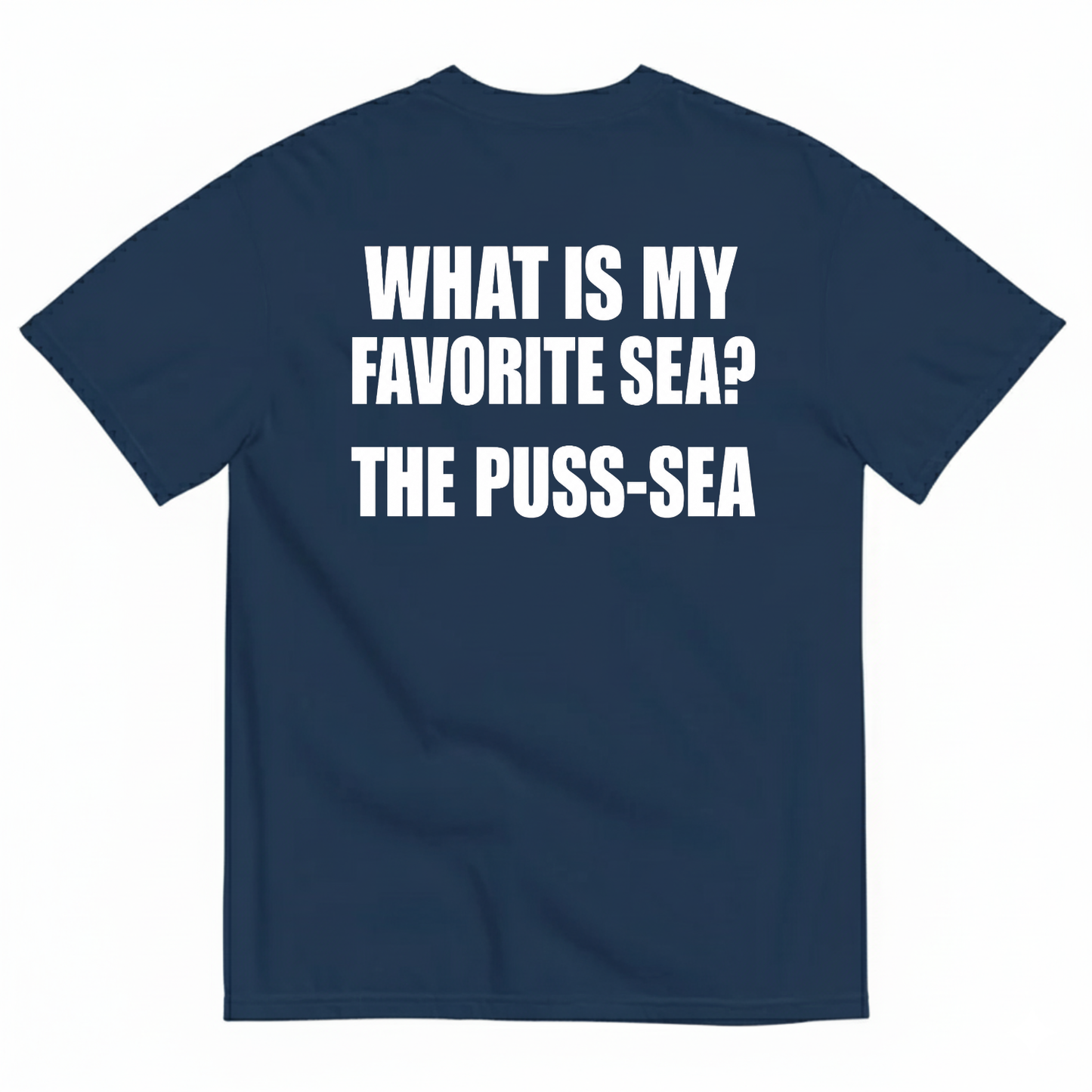 WHAT IS MY FAVORITE SEA THE PUSS-SEA T-SHIRT (BACK PRINT)