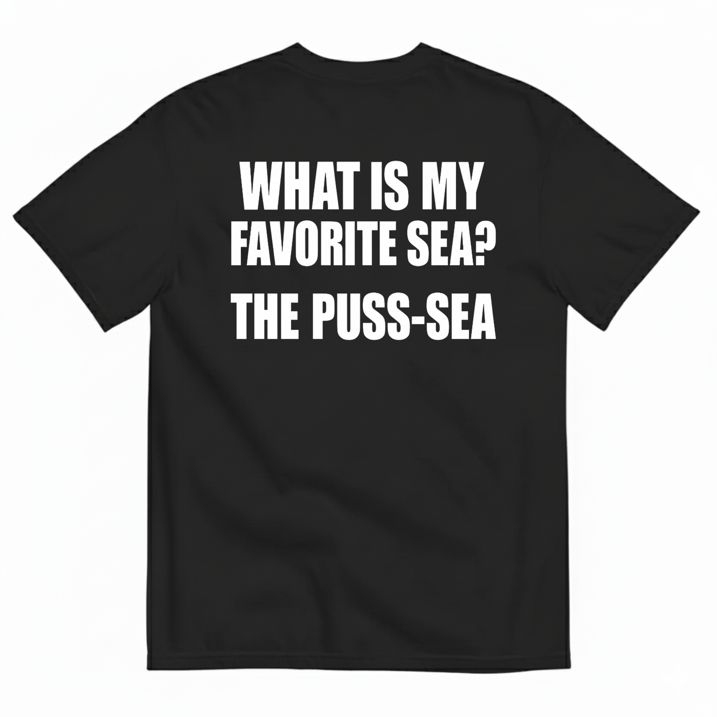 WHAT IS MY FAVORITE SEA THE PUSS-SEA T-SHIRT (BACK PRINT)