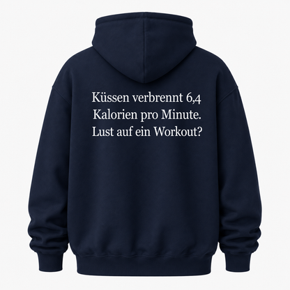 KÜSSEN VERBRENNT 6,4 KALORIEN PRO MINUTE LUST AUF EIN WORKOUT HOODIE (RÜCKENPRINT)