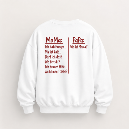 MAMA PAPA SWEATSHIRT (BACK PRINT)