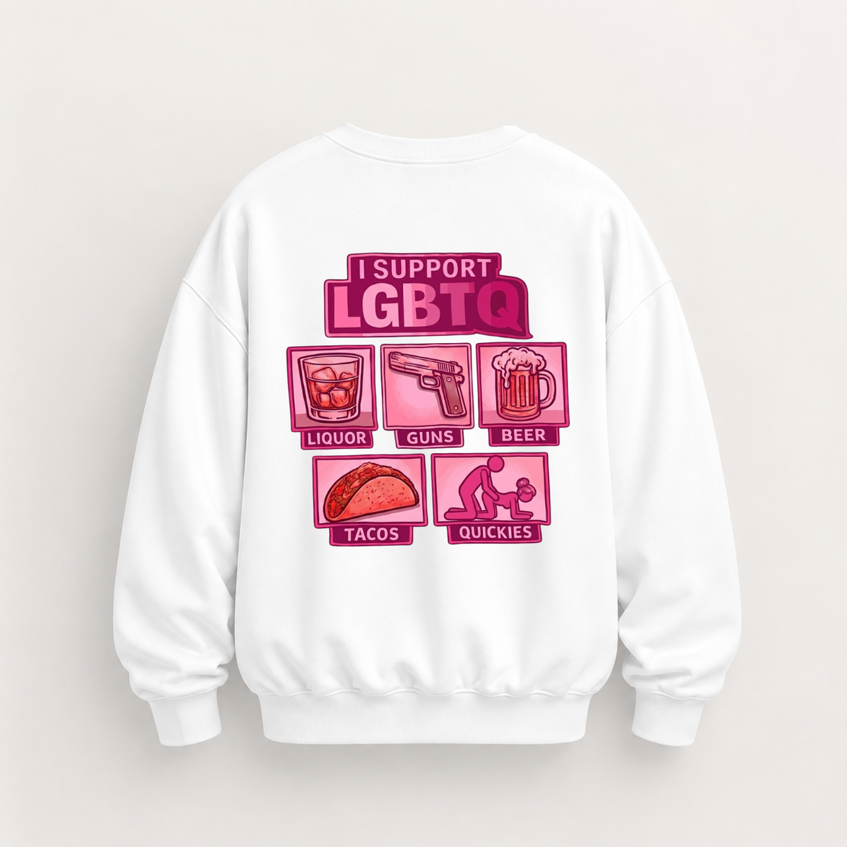 I SUPPORT LGBTQ SWEATSHIRT (BACK PRINT)