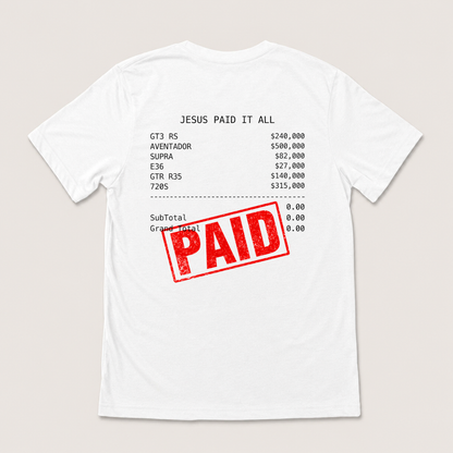 JESUS PAID IT ALL T-SHIRT (BACK PRINT)