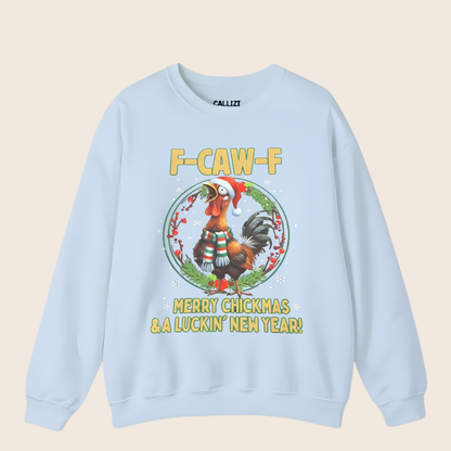 Funny F-CAW-F Rooster Christmas Swearshirt