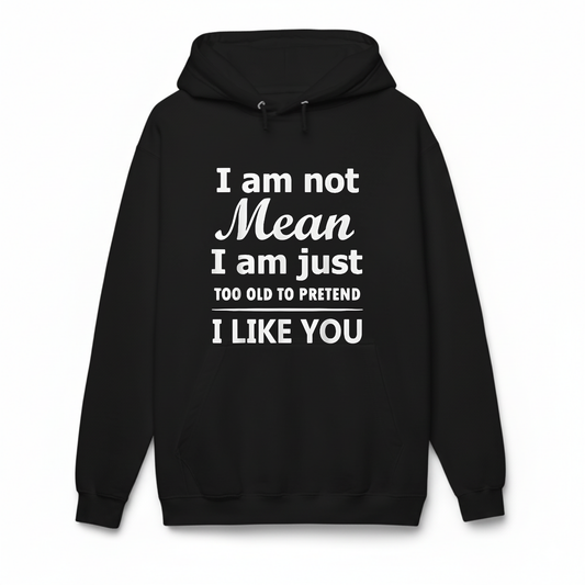 I am not Mean I am just TOO OLD TO PRETEND I LIKE YOU Hoodie