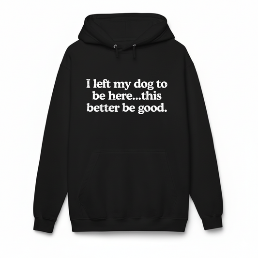 I left my dog to be here... this better good Hoodie