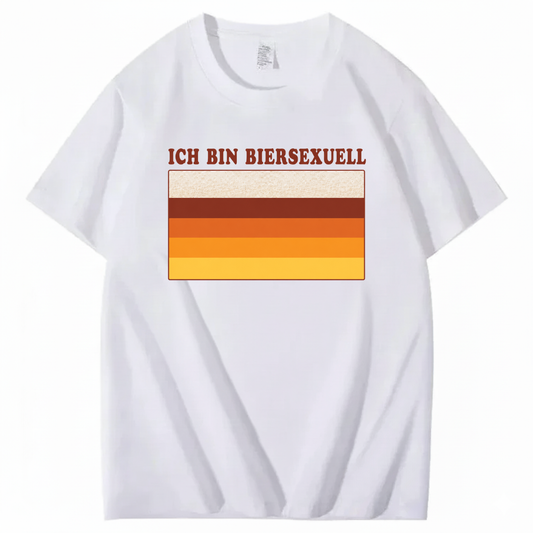 ICH BIN BIERSEXUELL T-SHIRT (FRONT PRINT)