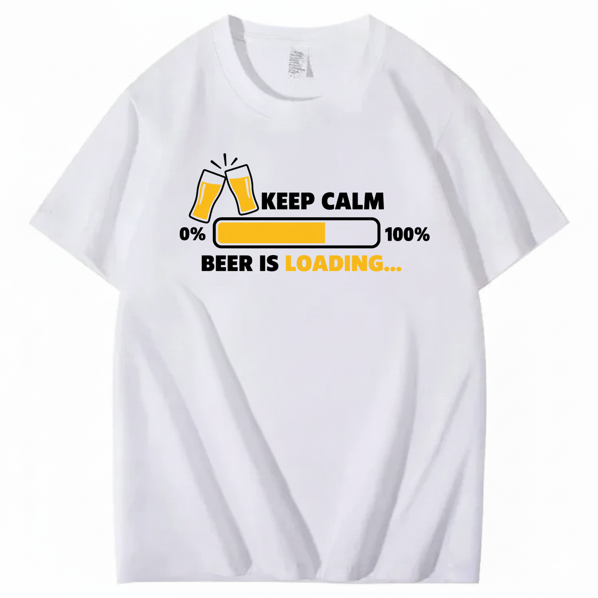 KEEP CALM BEER IS LOADING T-SHIRT (FRONT PRINT)