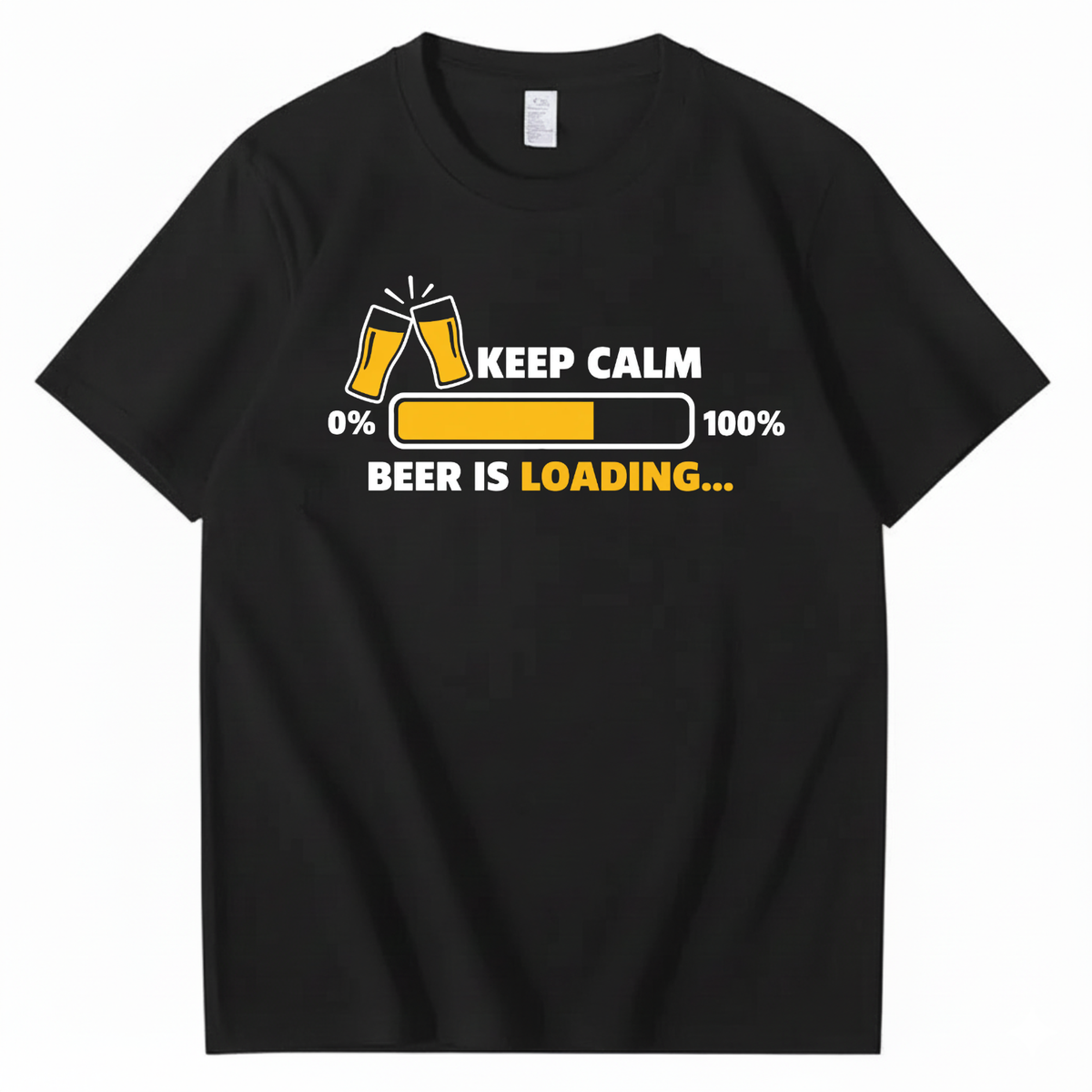 KEEP CALM BEER IS LOADING T-SHIRT (FRONT PRINT)