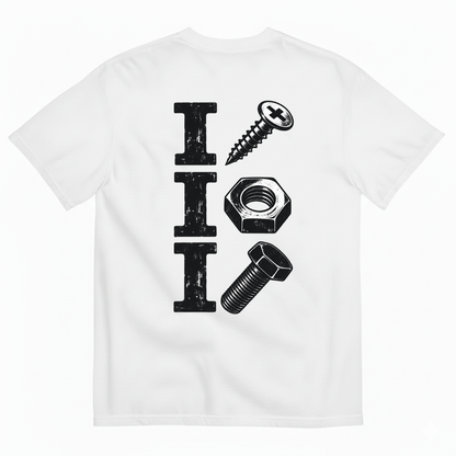 I SCREW / I NUT / I BOLT T-SHIRT (BACK PRINT)
