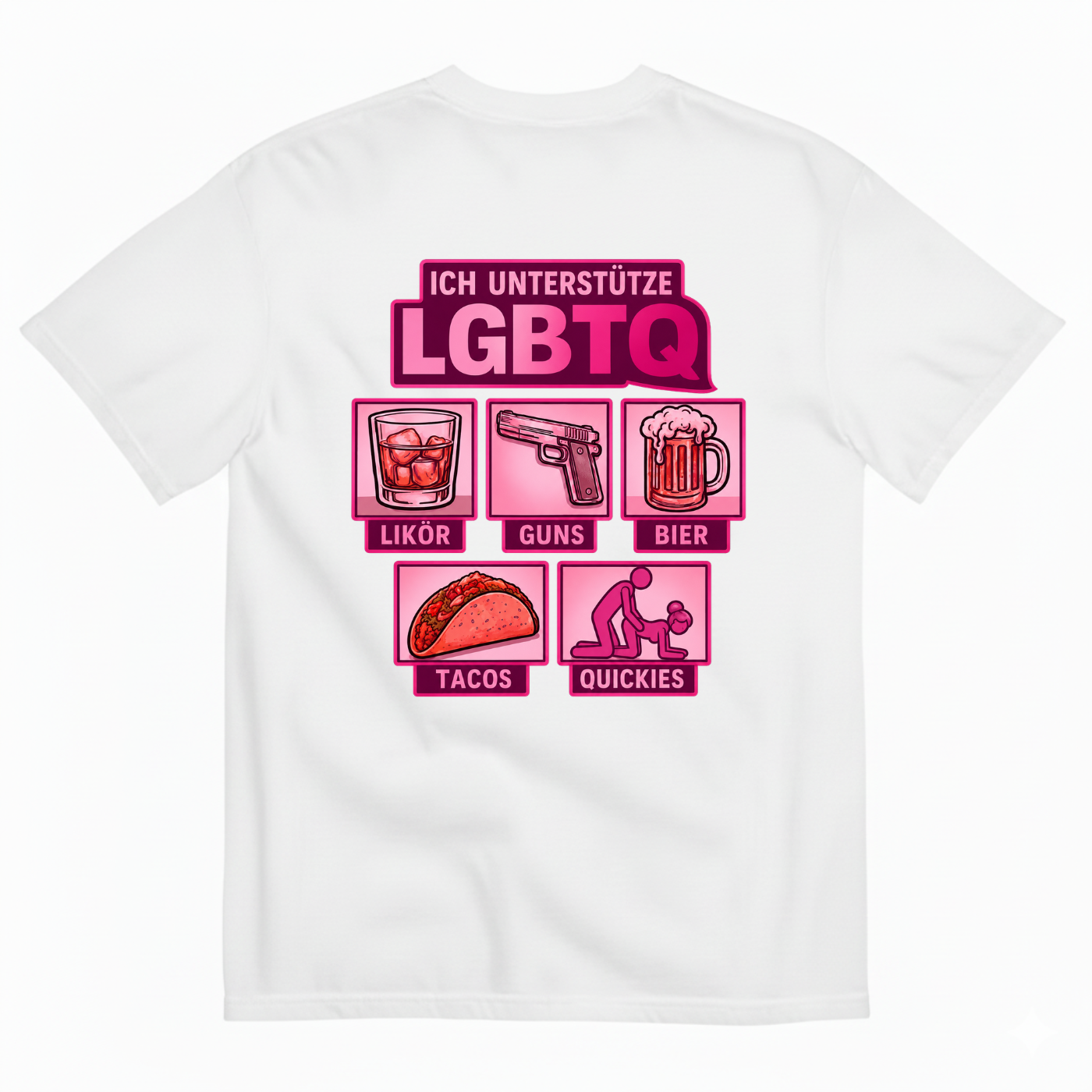 ICH UNTERSTÜTZE LGBTQ T-SHIRT (BACK PRINT)