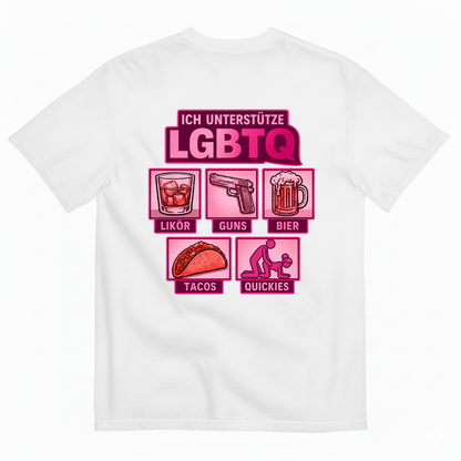 ICH UNTERSTÜTZE LGBTQ T-SHIRT (BACK PRINT)