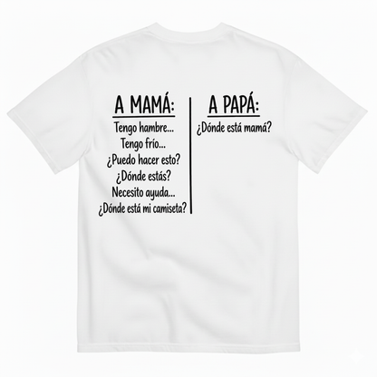 A MAMÁ A PAPÁ T-SHIRT (BACK PRINT)