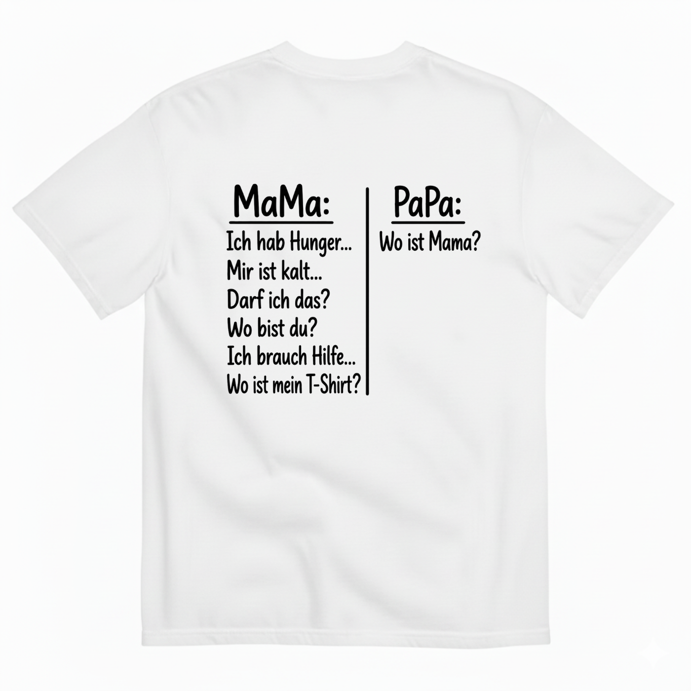 MAMA PAPA T-SHIRT (BACK PRINT)