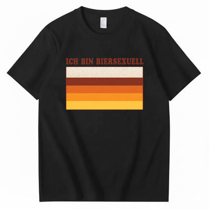 ICH BIN BIERSEXUELL T-SHIRT (FRONT PRINT)
