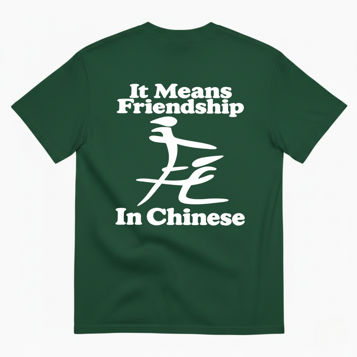 IT MEANS FRIENDSHIP IN CHINESE T-SHIRT (BACK PRINT)